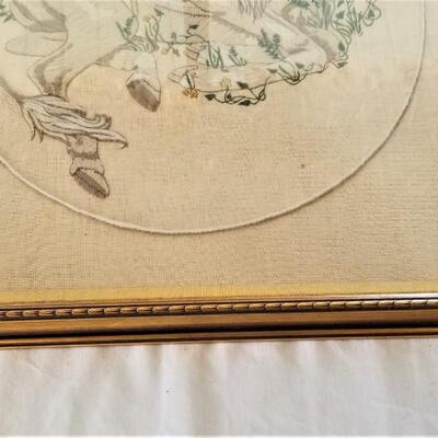 Lot #232  Needlework Unicorn in Frame