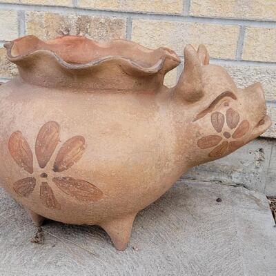 Lot 202: Vintage Mexican Terracotta Pig Planter