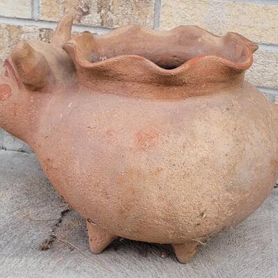 Lot 202: Vintage Mexican Terracotta Pig Planter