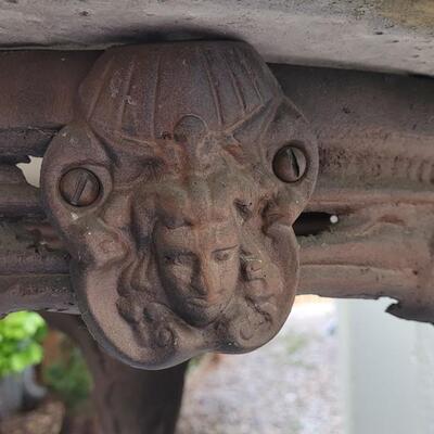 Lot 203: Vintage Cast Iron English Pub Table
