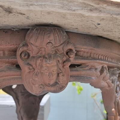 Lot 203: Vintage Cast Iron English Pub Table