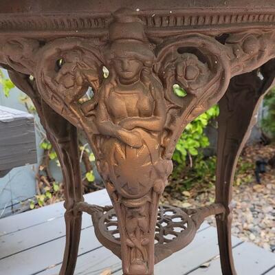 Lot 203: Vintage Cast Iron English Pub Table