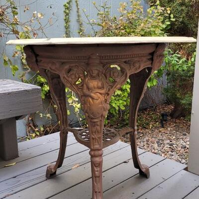 Lot 203: Vintage Cast Iron English Pub Table