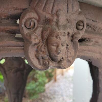 Lot 203: Vintage Cast Iron English Pub Table