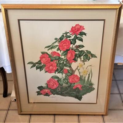 Lot #239 Beautiful Lithograph of a Camellia by listed artist Mayrose Wampler