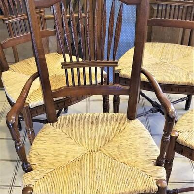 Lot #243  Group of 4 Arrowback Chairs - Rush Seats