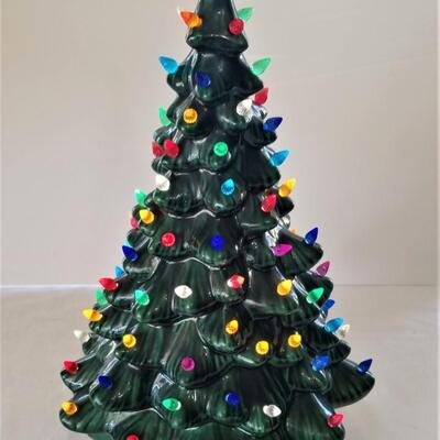 Lot #244 Vintage Ceramic Christmas Tree - complete