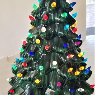 Lot #244 Vintage Ceramic Christmas Tree - complete