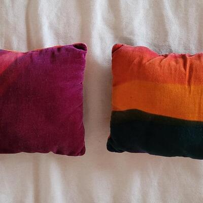 Lot 209: (2) Sheesha Style Pillows and 2 Small Velvet Pillows