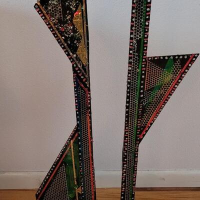 Lot 214: Original Painted Assemblage Wood Sculptures by BARBARA LEYENDECKER