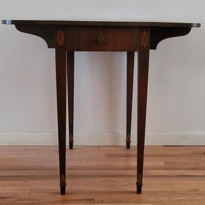 Lot 220: Antique Kittinger Gainsborough Chippendale Handpainted Drop Leaf Table
