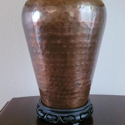 Lot 221 Hammered Copper Lamp