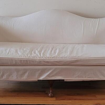 Lot 223: Antique Couch Covered with A Canvas Colored Cover