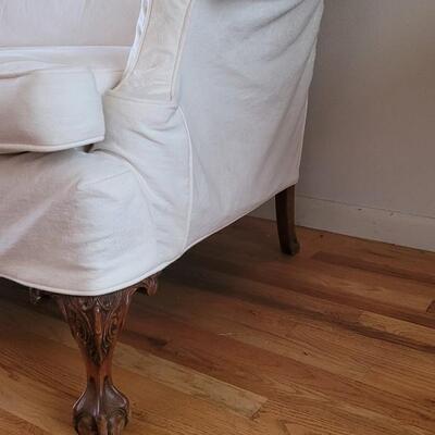 Lot 223: Antique Couch Covered with A Canvas Colored Cover