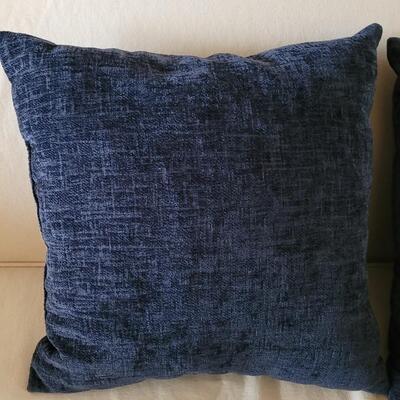 Lot 227: (2) Dark Blue Chenel Pillows