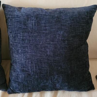 Lot 227: (2) Dark Blue Chenel Pillows