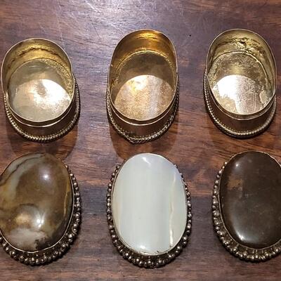 Lot 237: (3) Stone & Mother of Pearl Covered Boxes