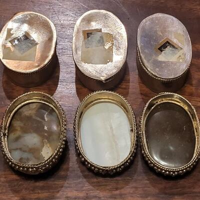 Lot 237: (3) Stone & Mother of Pearl Covered Boxes