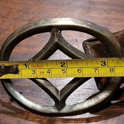 Lot 246: Old Pawn Navajo Sterling Belt Buckle and Leather Belt