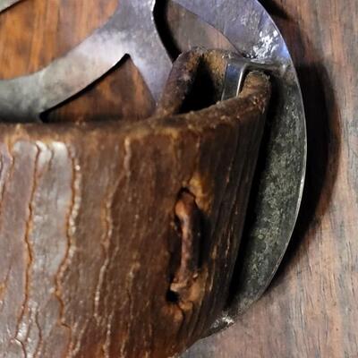 Lot 246: Old Pawn Navajo Sterling Belt Buckle and Leather Belt