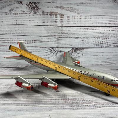 Vintage American Airlines Plane Battery Op Tin Toy 707 Passenger Jet Yonezawa