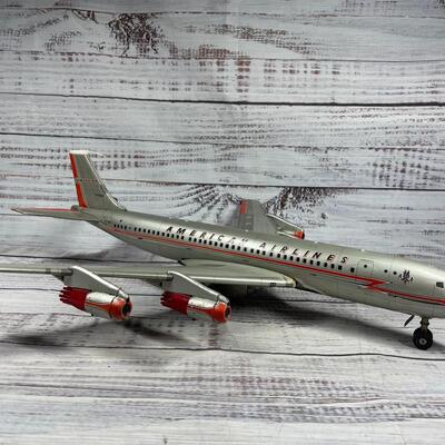 Vintage American Airlines Plane Battery Op Tin Toy 707 Passenger Jet Yonezawa