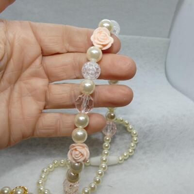 Pink Rose & Pearl Childs Necklace