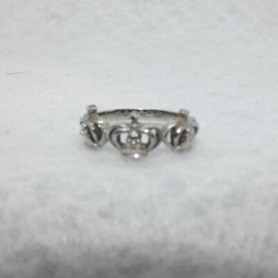 Silver Tone Little Crown Ring