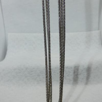 Silver Tone Mesh Like Twisted Layered Necklace