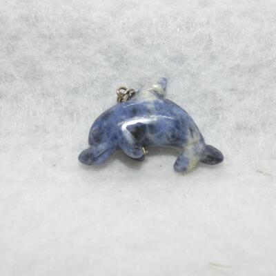 Blue Stone Dolphin Pendant
