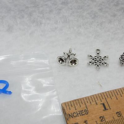 3 Silver Tone Christmas Charms Lot #2