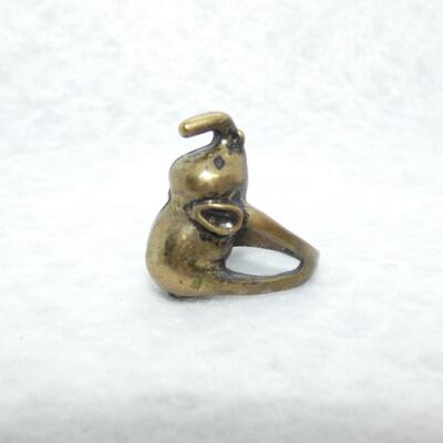 Gold Tone Elephant Ring