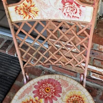 Lot #271  Pair of Nice Mosaic Folding Chairs