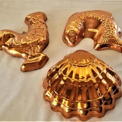 Lot #274  Lot of Three Decorative Copper Molds