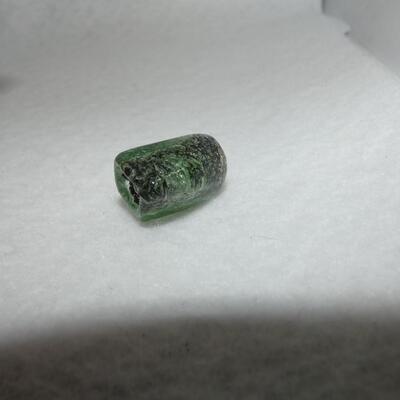 Large Oblong Green Glass Bead