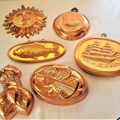 Lot #277  Lot of Contemporary Copper Kitchen Molds - six pieces