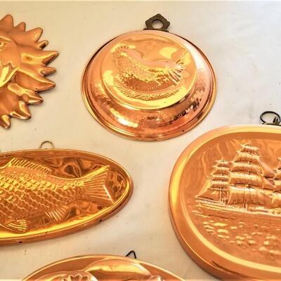Lot #277  Lot of Contemporary Copper Kitchen Molds - six pieces