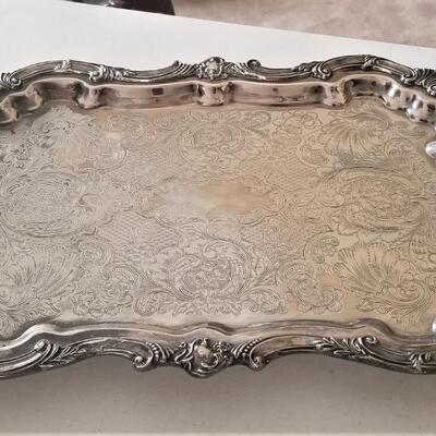 Lot #282  Heavy Handled Silverplate Serving Tray