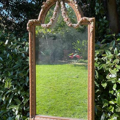 Beautiful Antique Victorian Hand-Carved Wooden Mirror