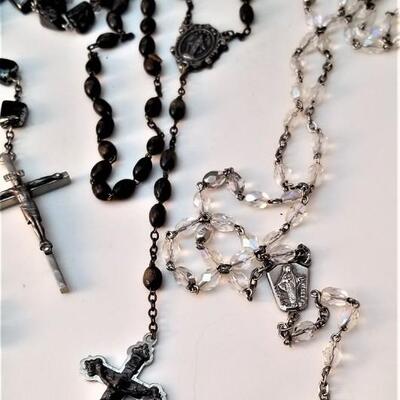 Lot #283  Rosary Lot - 9 in all, one Sterling