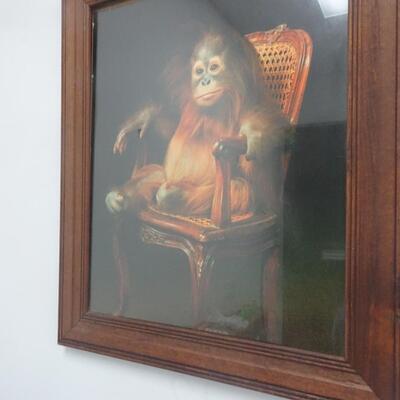 LOT 346. VINTAGE ORANGUTAN FRAMED PICTURE