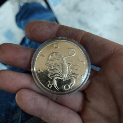 Vintage 1970 Franklin Mint Silver Scorpio Token