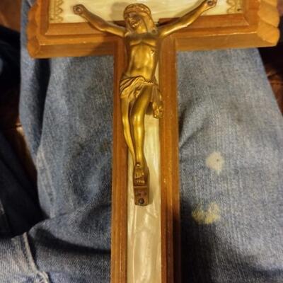 Vintage Last Rites/Sick Call Mother of Pearl Cross