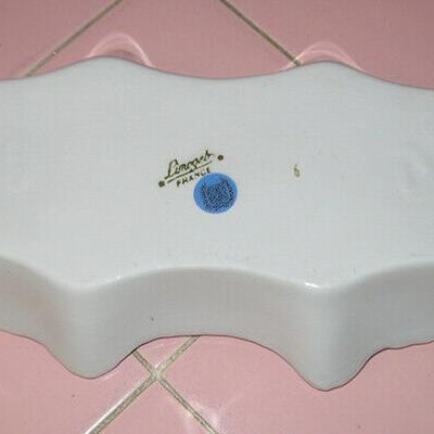 MS 2 Limoges France Candy Pin Dish Violet Butterflies Trinket Scalloped Chamart