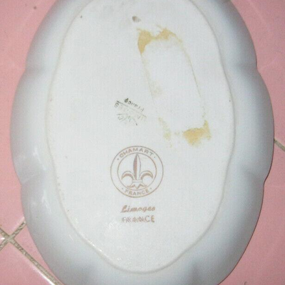 MS 2 Limoges France Candy Pin Dish Violet Butterflies Trinket Scalloped Chamart