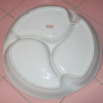 MS Vintage 1930s Luster Ware Candy Dish Handle Japan Flower Trinket Ring Lusterware