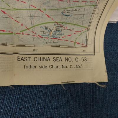 LOT 398. VINTAGE TWO SIDE SILK AAF CLOTH  MILITARY MAP/CHART