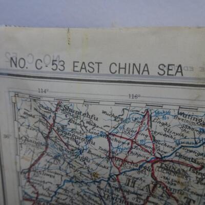 LOT 398. VINTAGE TWO SIDE SILK AAF CLOTH  MILITARY MAP/CHART