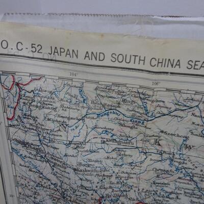 LOT 398. VINTAGE TWO SIDE SILK AAF CLOTH  MILITARY MAP/CHART