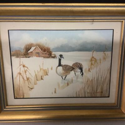 B287 Two Vintage Perry Foster Watercolor Paintings